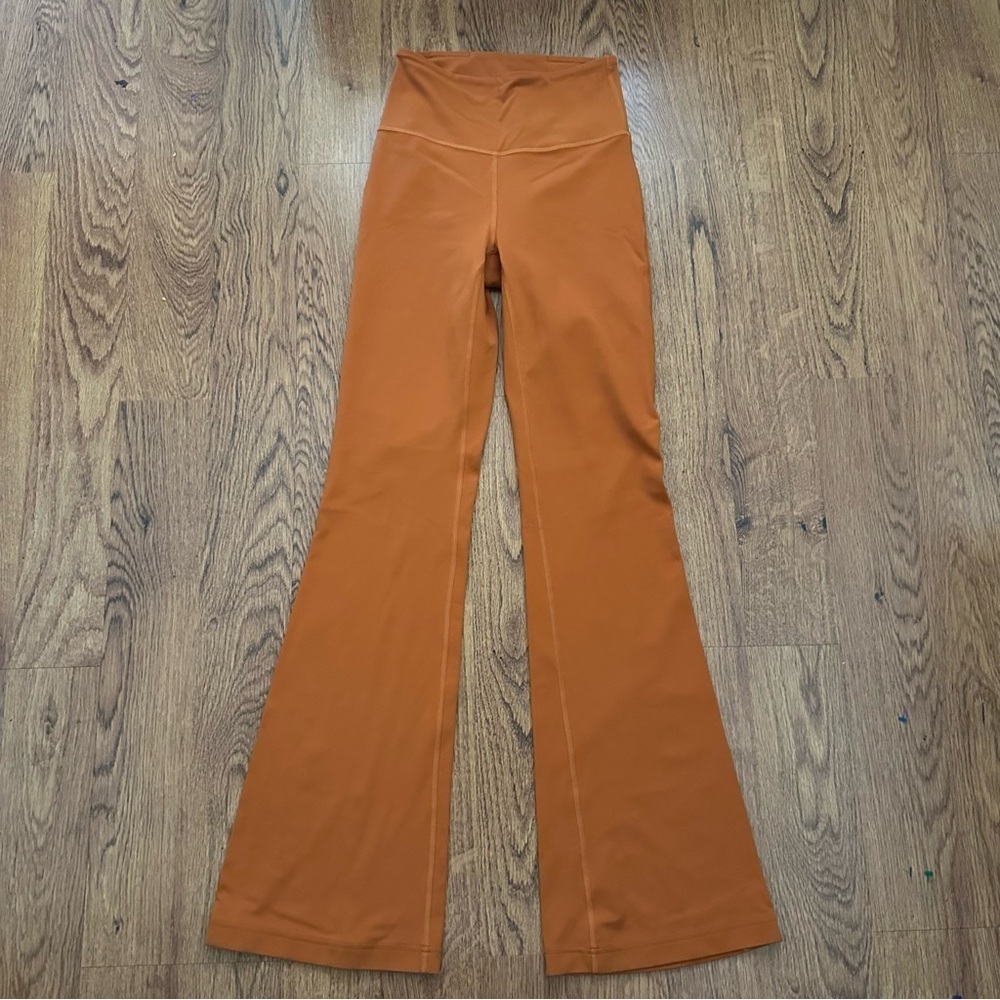 Lululemon dark Orange Women's High-Waisted Orange Flare Pants size 4 activewear